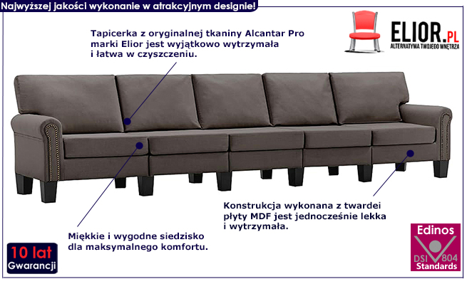 5-osobowa sofa taupe Alaia 5X