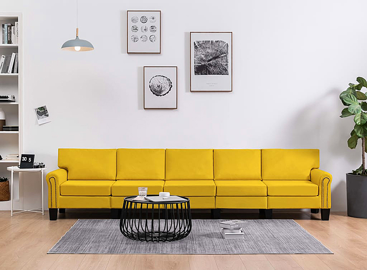 Żółta 5-osobowa sofa Dionas 5X 