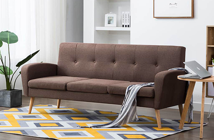 Elegancka sofa pikowana Anita 3Q, brązowa