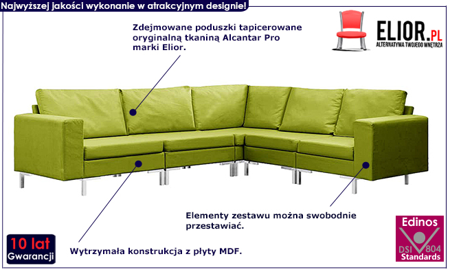 Zestaw wypoczynkowy zielony Arreta 5Q