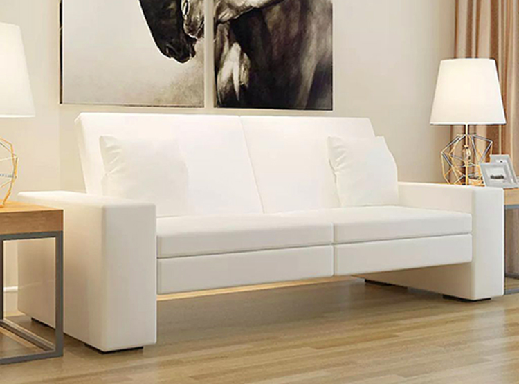 Luksusowa rozkładana biała sofa Astigar