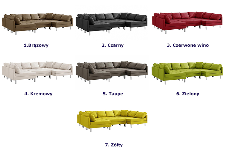 Produkt Czarna sofa modułowa z tkaniny - Astoa 9Q