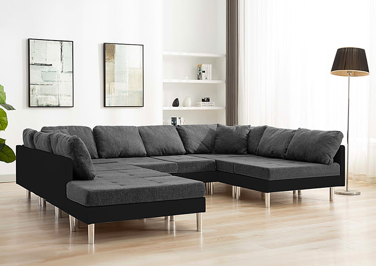 Czarno-ciemnosza sofa modułowa Astoa