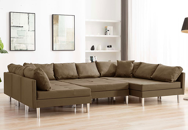 Brązowa sofa modułowa z tkaniny Astoa 9Q