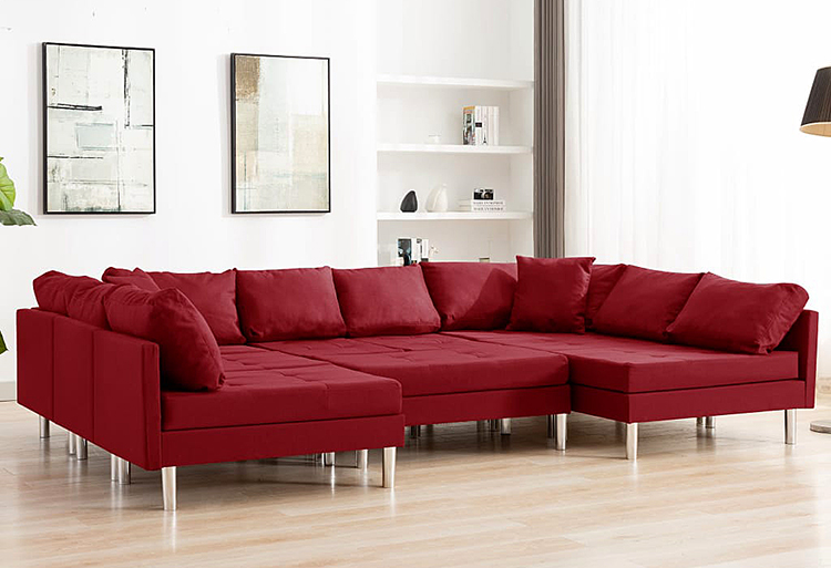 Czerwona sofa modułowa z tkaniny Astoa 9Q