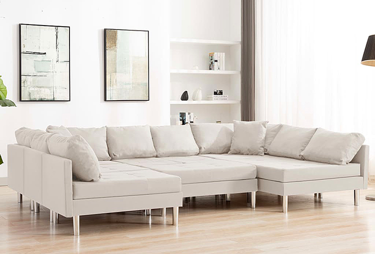 Kremowa sofa modułowa z tkaniny Basket 9Q 