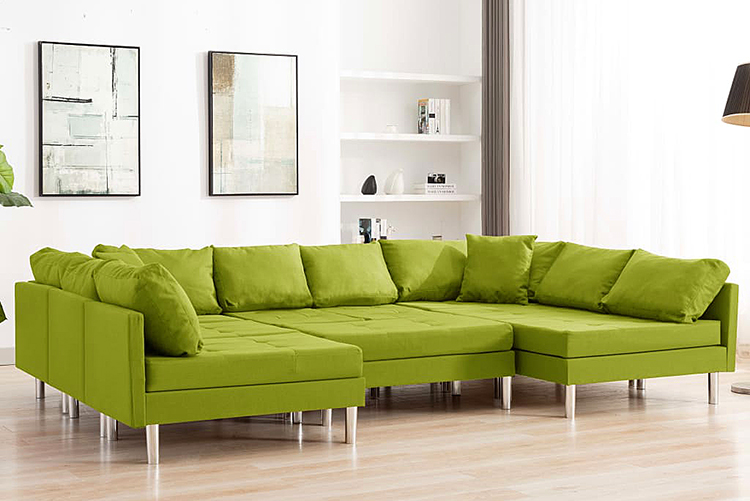 Zielona sofa modułowa z tkaniny Astoa 9Q 