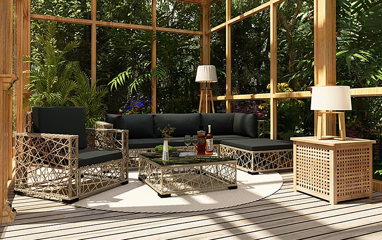 Szary zestaw wypoczynkowy do ogrodu Dehab 6A