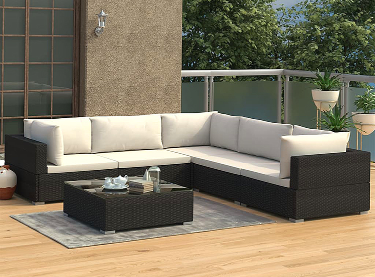 6-częsciowy czarno-kremowy zestaw Owis 6A 