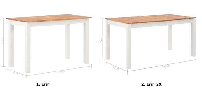 Produkt Stół jadalniany z drewna dębowego Erin 2X – biały  - zdjęcie numer 2