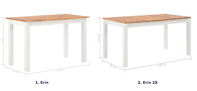 Produkt Stół jadalniany z drewna dębowego Erin 2X – biały - zdjęcie numer 2