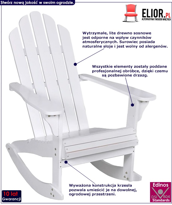 białe drewniane krzesło ogrodowe daron