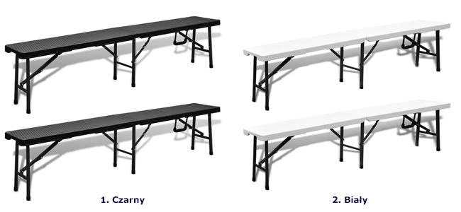 Produkt Zestaw dwóch ławek ogrodowych Brean - biały - zdjęcie numer 2