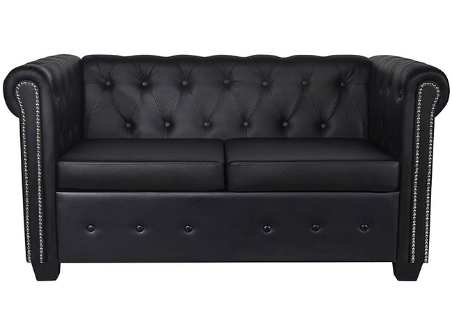 Czarna sofa Chesterfield Charlotte 2Q