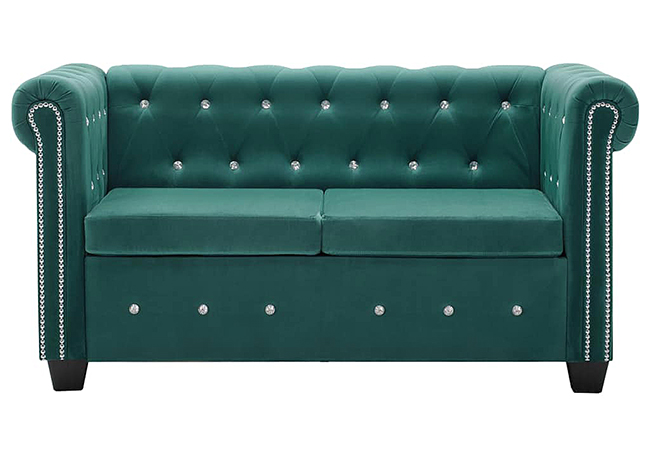 Pikowana sofa Charlotte 2Q, Chesterfield