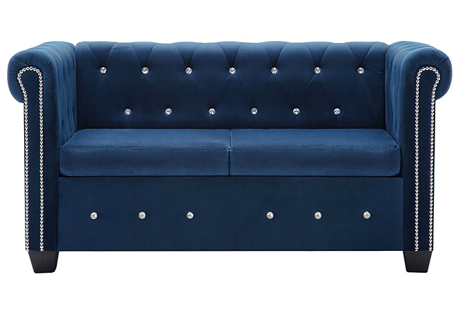 Produkt Aksamitna sofa w stylu Chesterfield Charlotte 2Q - niebieska - zdjęcie numer 2