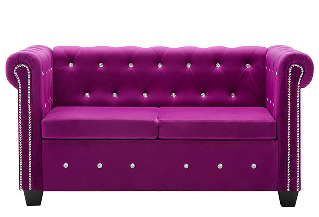 Produkt Aksamitna sofa w stylu Chesterfield Charlotte 2Q - fioletowa - zdjęcie numer 2