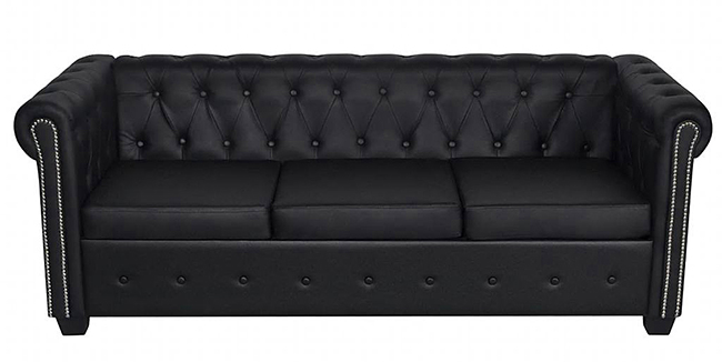 Czarna sofa Chesterfield Charlotte 3Q