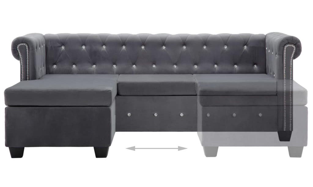 Pikowana sofa Charlotte 4Q, Chesterfield