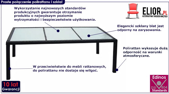 Produkt Czarny stół ogrodowy – Tress 3X