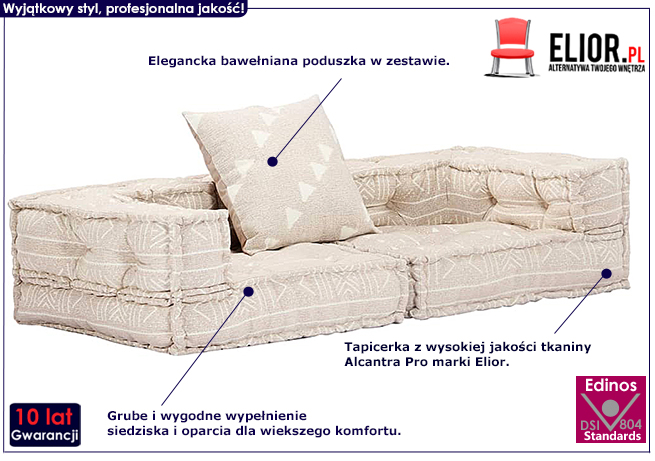 Produkt Dwuosobowa beżowa sofa modułowa - Demri D1