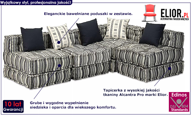 Sofa modułowa Demri 6D w paski