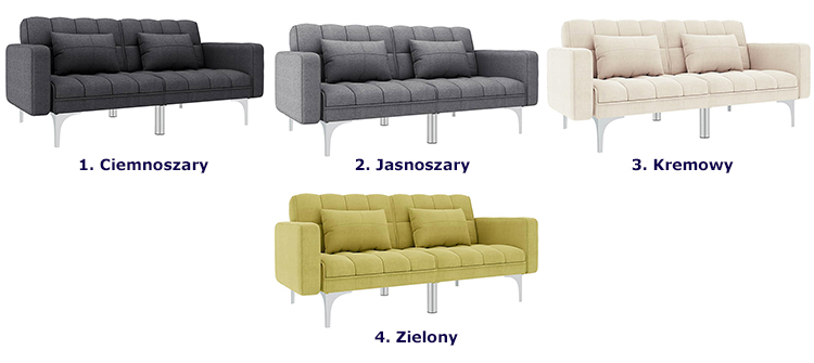 Produkt Rozkładana dwuosobowa ciemnoszara sofa - Distira 2D