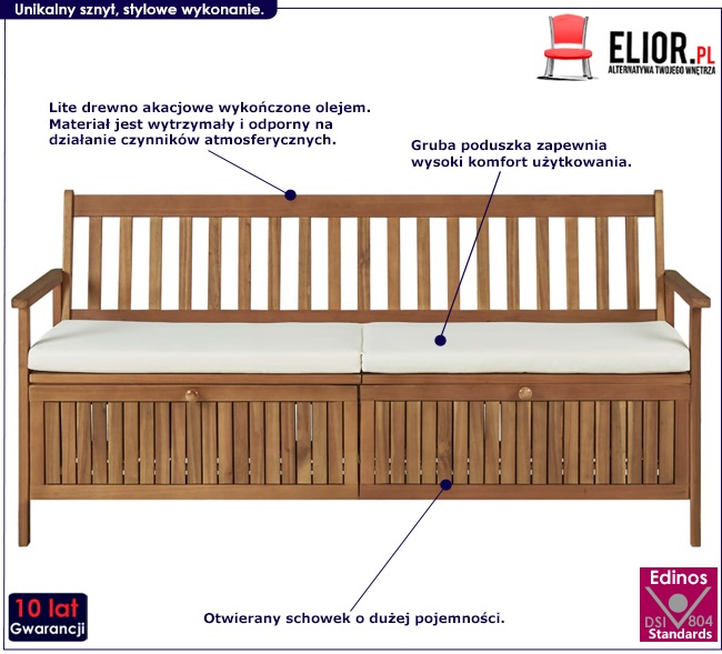 Produkt Drewniana ławka ogrodowa Canat 2X - brązowa