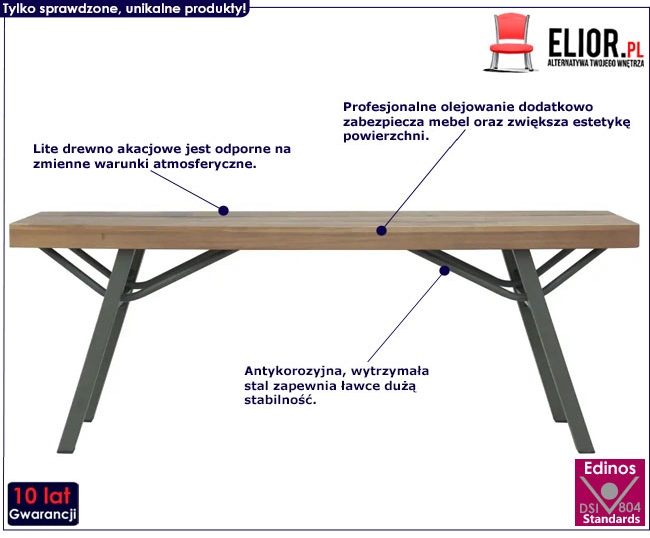 Produkt Drewniana ławka ogrodowa Ethan - brązowa