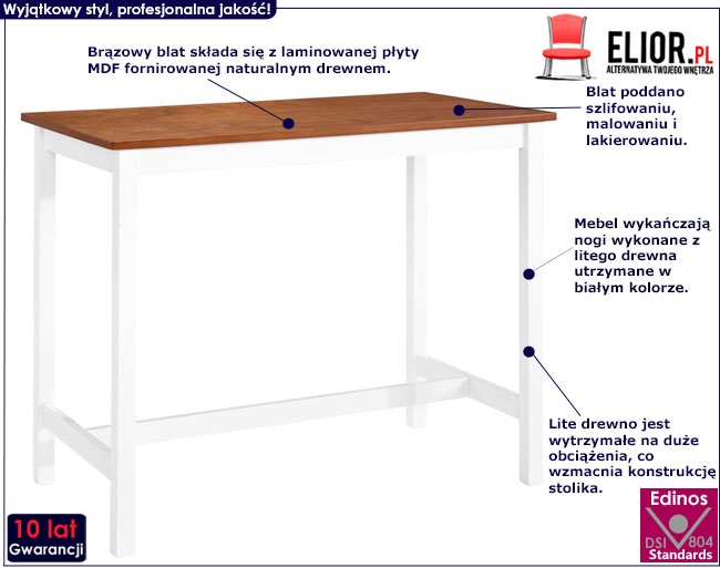 Produkt Drewniany stolik barowy 108x60x – Peggy