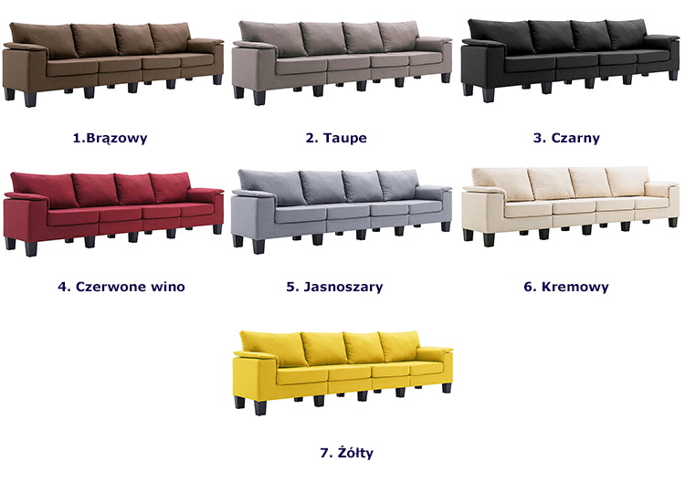 Produkt 4-osobowa sofa czerwone wino z podłokietnikami - Ekilore 4Q