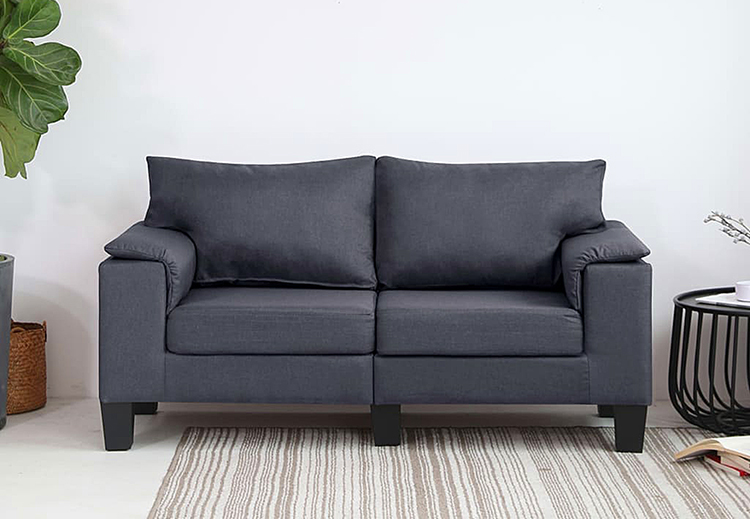 Dwuosobowa ciemnoszara sofa Tabou 2Q