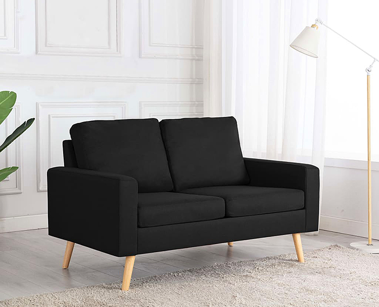 Czarna sofa z tkaniny Eroa 2Q