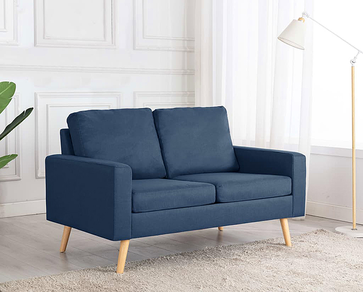 Niebieska sofa z tkaniny Muria 2Q