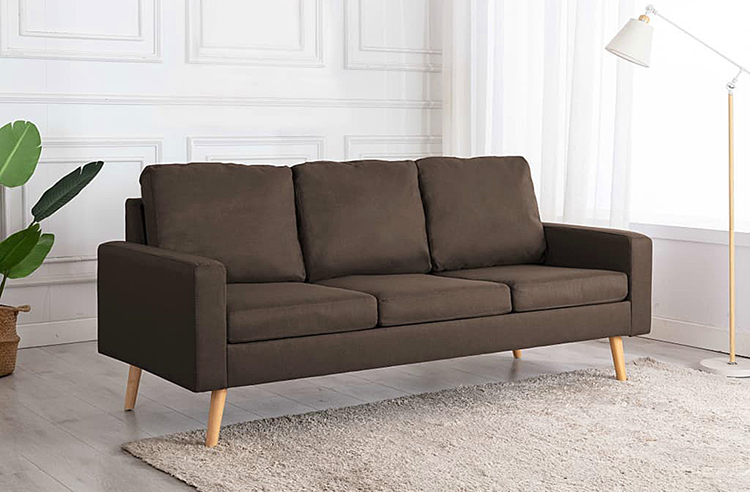 Brązowa sofa z tkaniny Eroa 3Q