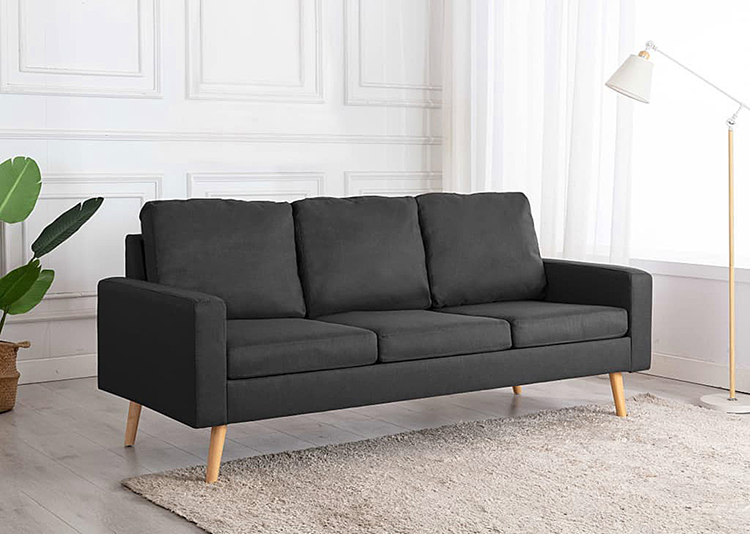 Ciemnoszara sofa z tkaniny Morivo 3Q