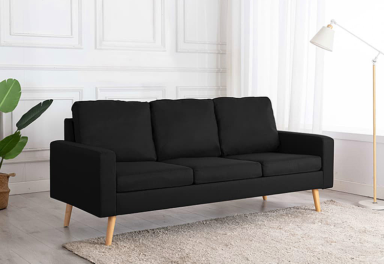 Czarna sofa z tkaniny Morivo 3Q