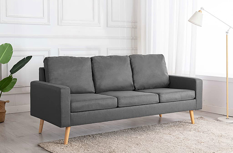 Jasnoszara sofa z tkaniny Morivo 3Q