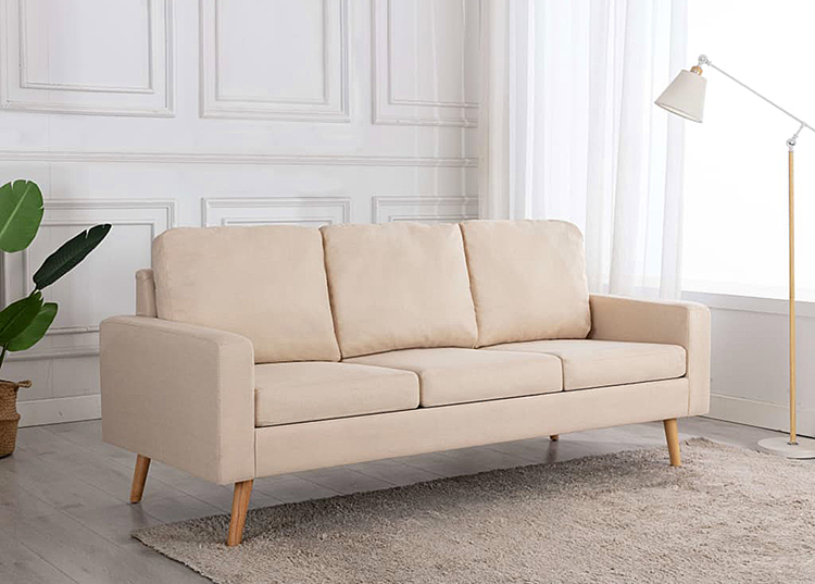 Trzyosobowa kremowa sofa z tkaniny Eroa 3Q