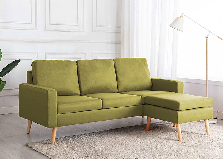 Zielona sofa z podnóżkiem Eroa 4Q 