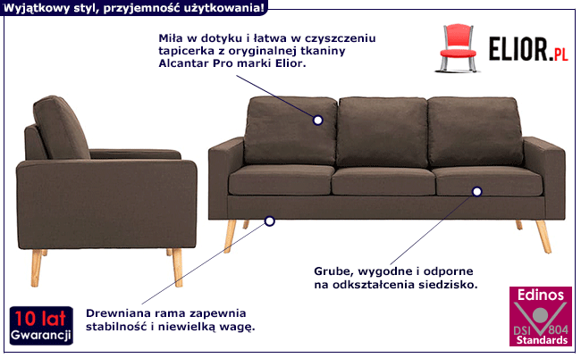 Czteroosobowy zestaw wypoczynkowy brąz Eroa 4X 