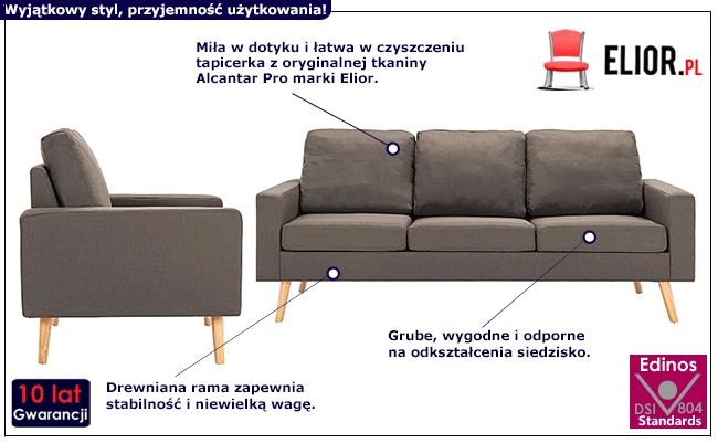Czteroosobowy zestaw wypoczynkowy taupe Muria 4X