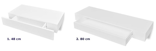 Produkt Zestaw półek ściennych z szufladami Pilon 2X - biały - zdjęcie numer 2