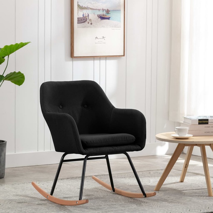 Produkt Czarny nowoczesny fotel bujany – Foxie  - zdjęcie numer 2