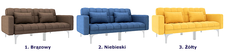 Produkt Rozkładana niebieska kanapa z poduszkami - Harris