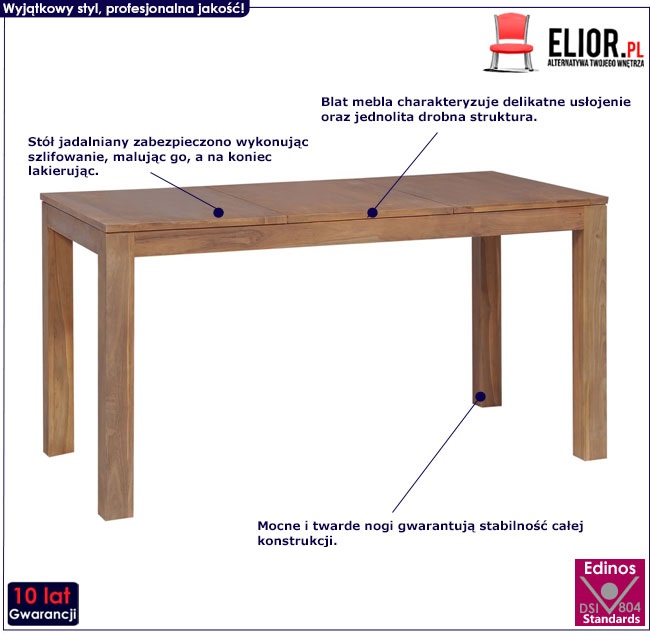 Produkt Stół z drewna tekowego Margos 3X – brązowy 
