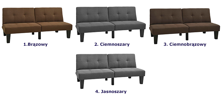 Produkt Rozkładana brązowa sofa - Iluna 3X