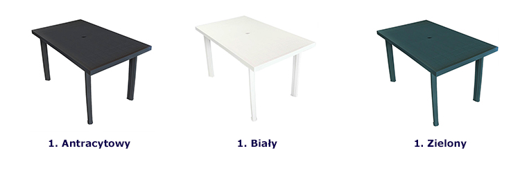 Produkt Biały prostokątny stół ogrodowy z otworem na parasol - Imelda 2X - zdjęcie numer 2