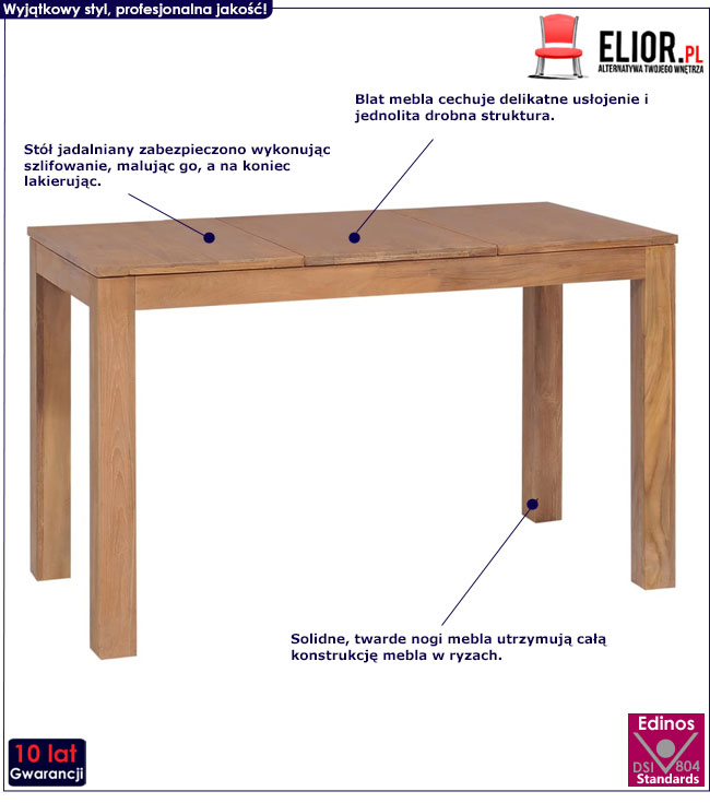 Produkt Stół z drewna tekowego Margos 2X – brązowy 