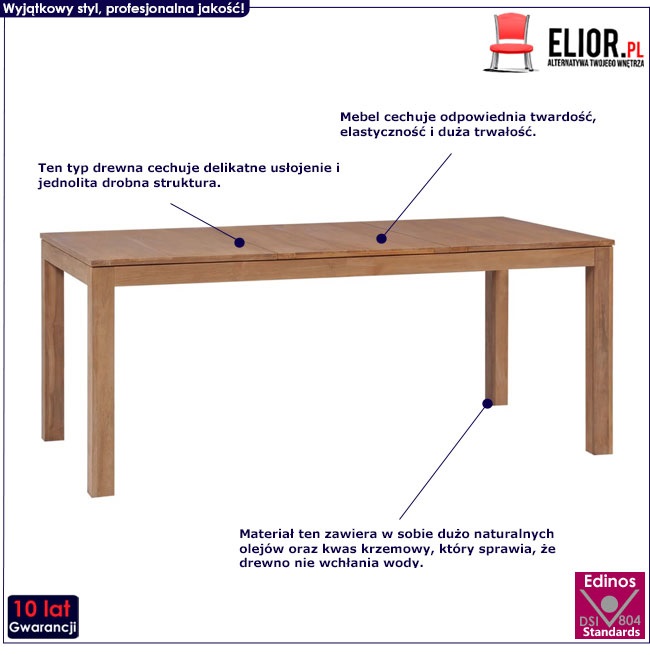 Produkt  Stół z drewna tekowego Margos 4X – brązowy 